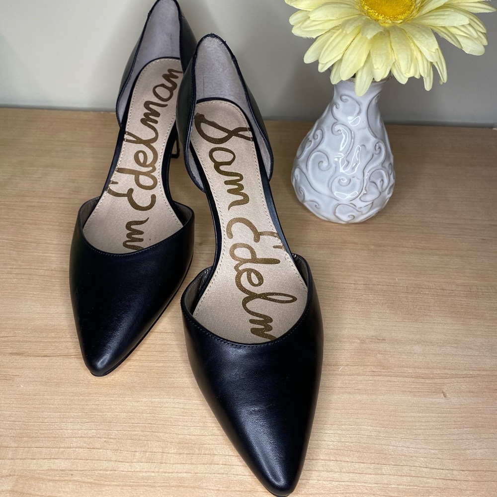 Sam Edelman ‘Opal’ d’Orsay Pump Black Leather